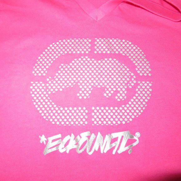 Ecko Hot Pink  Women's  Fitted V-neck Shirt - Picture 3 of 7
